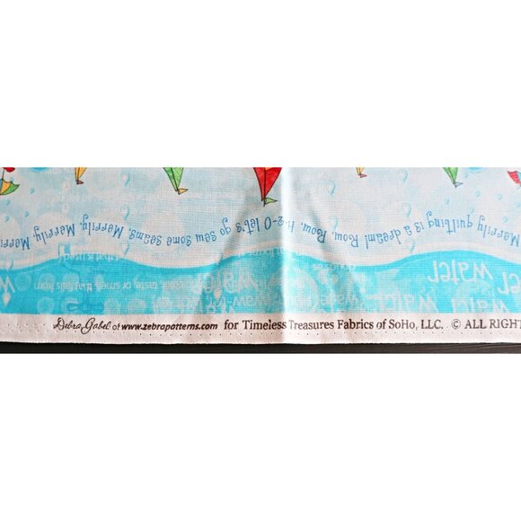 Quilting Fabric Sailboats Debra Gable for Timeless Treasures Row by Row Stripe - Picture 2 of 4